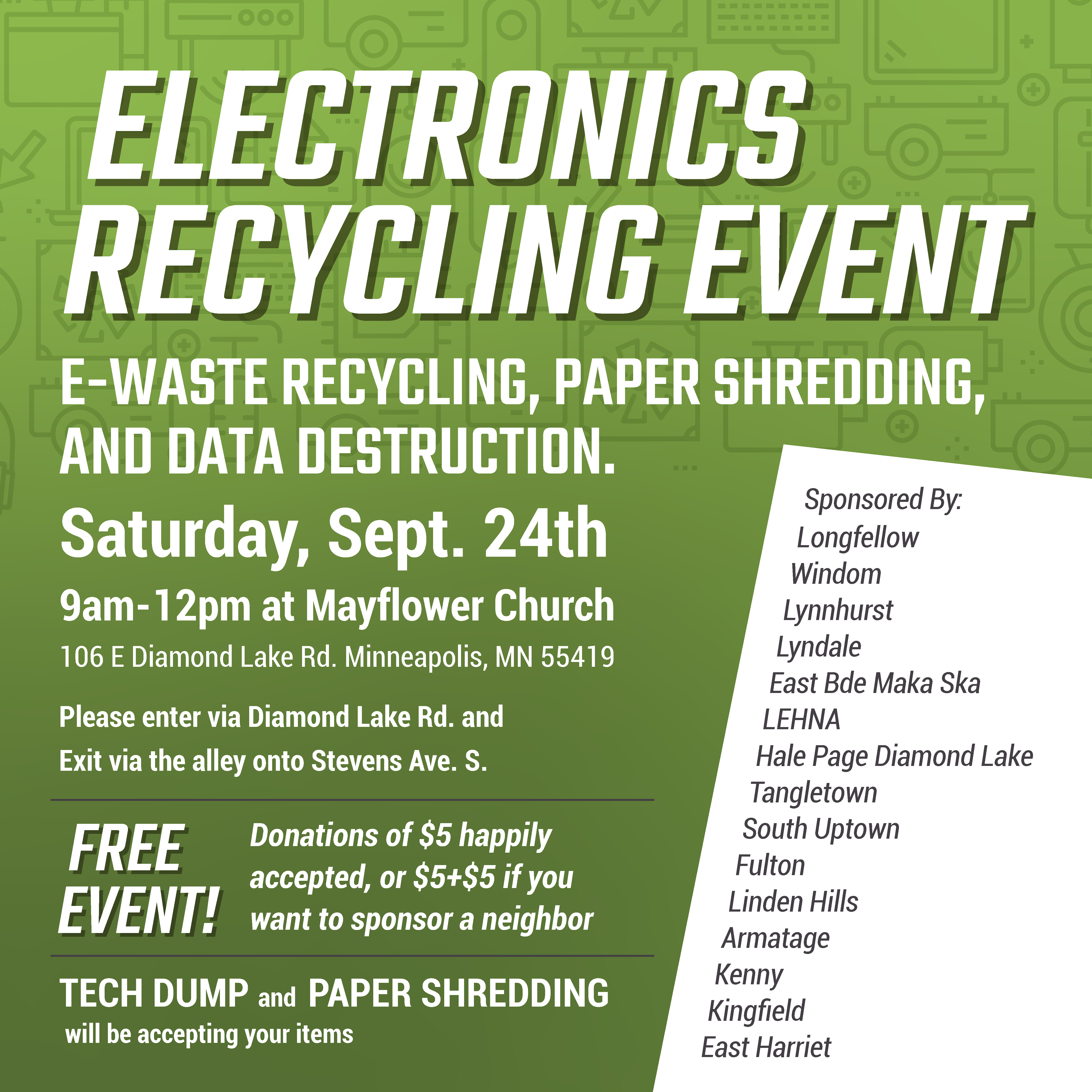 Free Ewaste Recycling and Paper Shredding Even Linden Hills